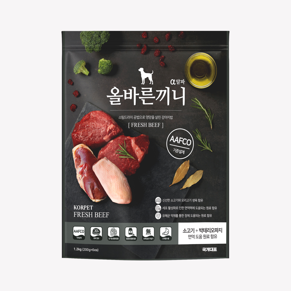 [1만원할인] 올바른끼니 알파-소고기 박테리오파지 (면역건강) 1.2kg