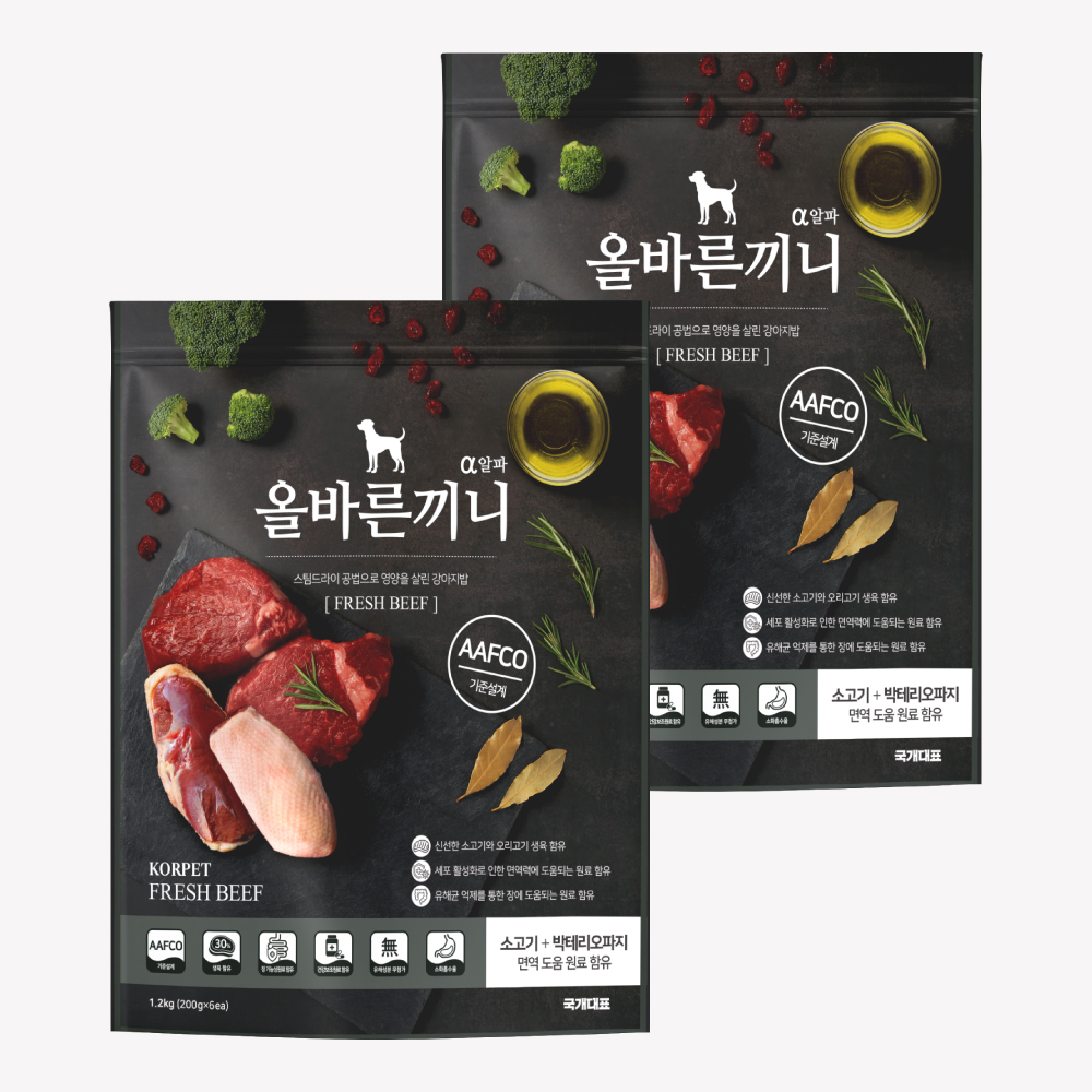 [2만5천원 할인] 올바른끼니 알파-소고기 박테리오파지 (면역건강) 2.4kg