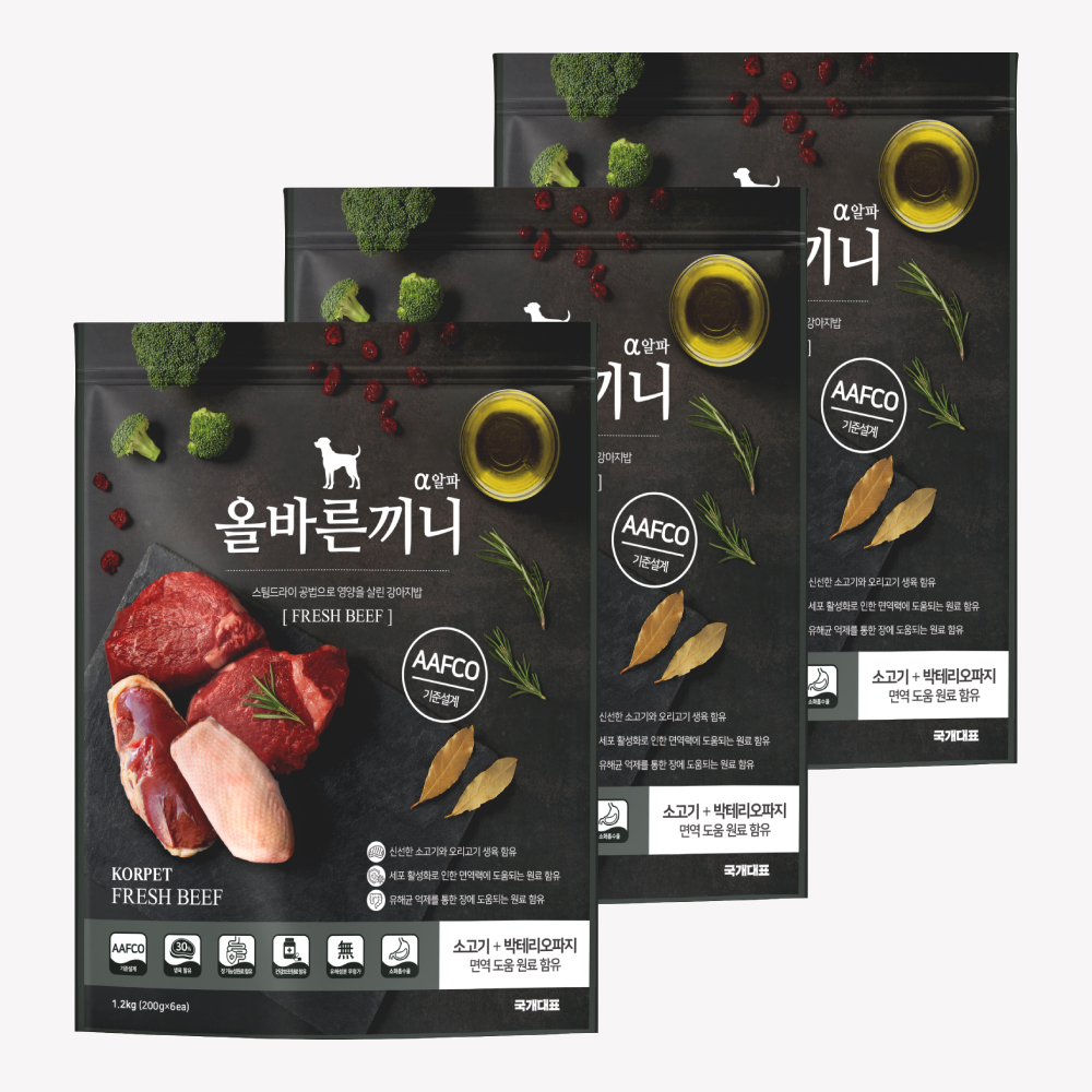 [4만원 할인] 올바른끼니 알파-소고기 박테리오파지 (면역건강) 3.6kg